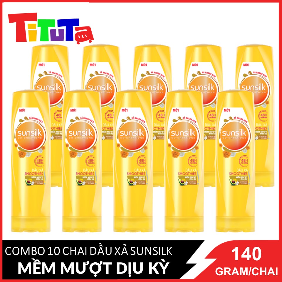 Combo 10 Dầu xả Sunsilk Mềm mượt diệu kỳ (Vàng) 140g