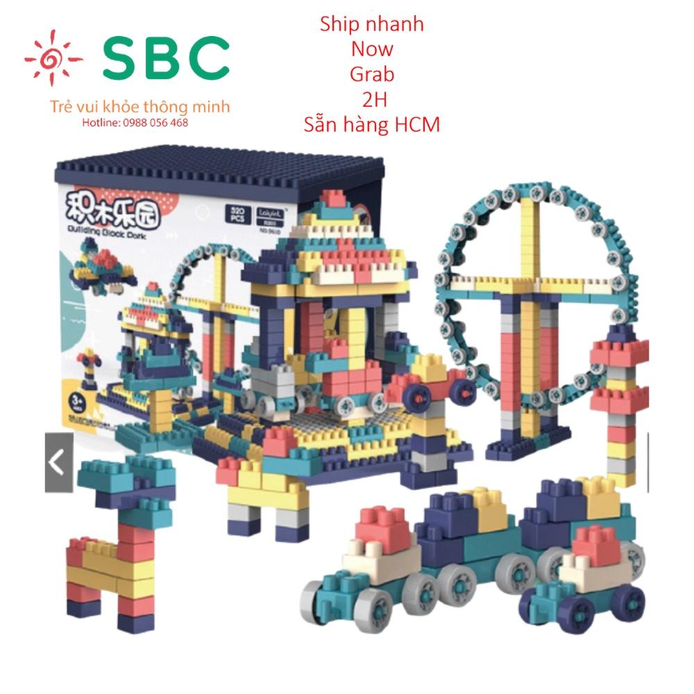 Building Block 520 chi tiết loại 1- Bộ đồ chơi lắp ráp xếp hình loại to cho bé sáng tạo phát triển trí tuệ và giải trí