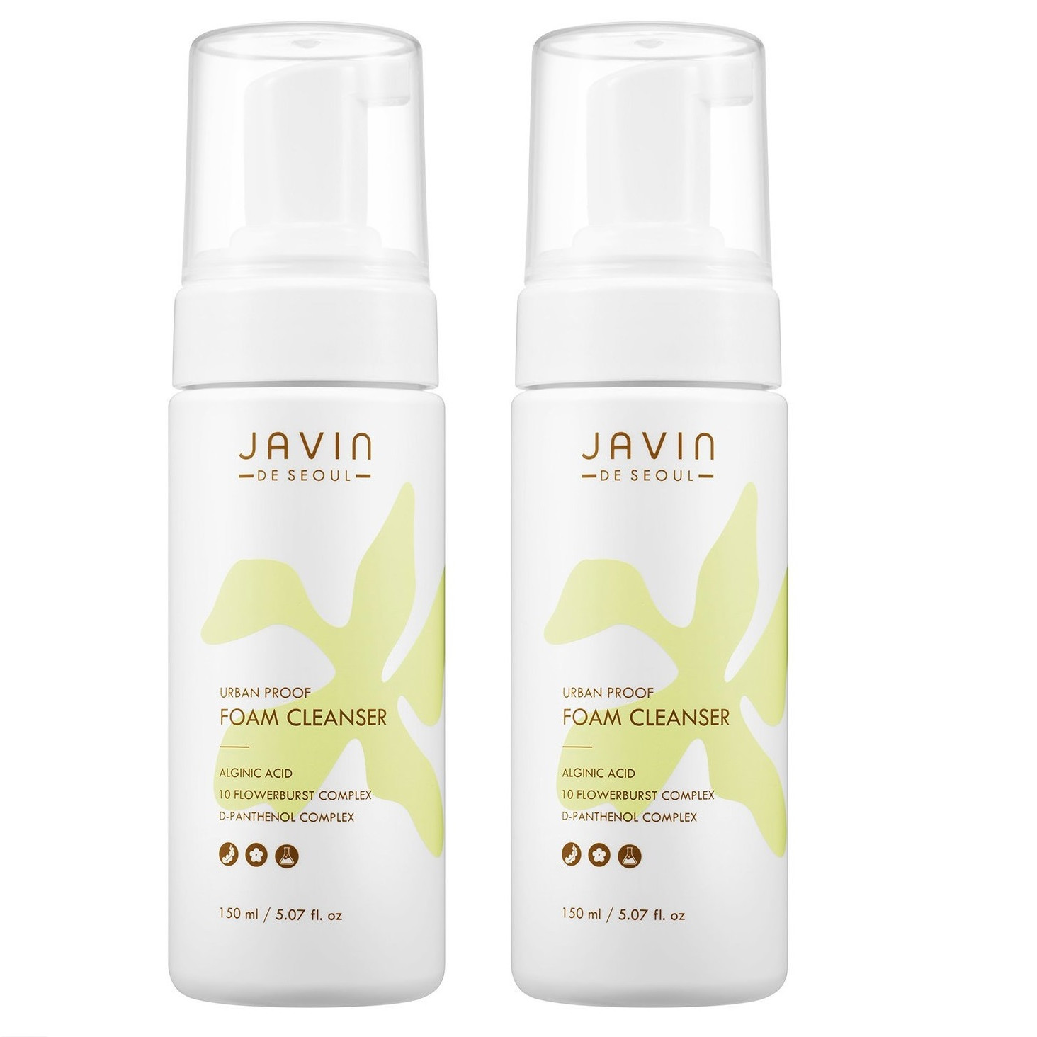 Combo 2 Chai sữa rửa mặt dưỡng ẩm trắng da tạo bọt Javin De Seoul Hàn Quốc 150ml/ Tuýp