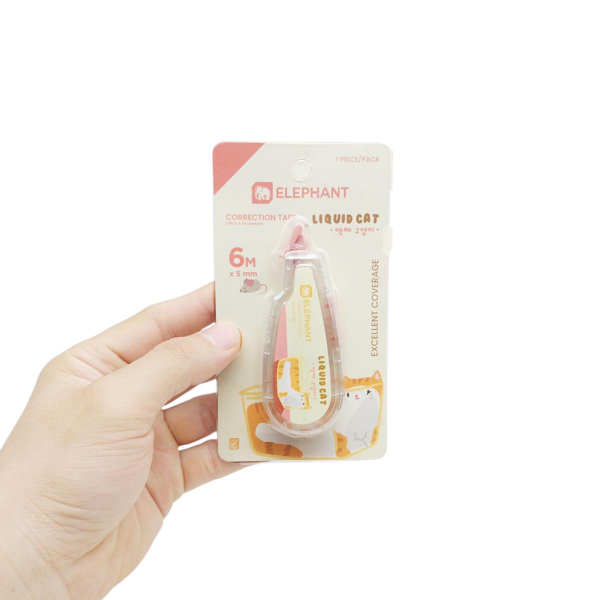 Xóa Kéo Liquid Cat - 6mm x 5m - Elephant (Mẫu Màu Giao Ngẫu Nhiên)