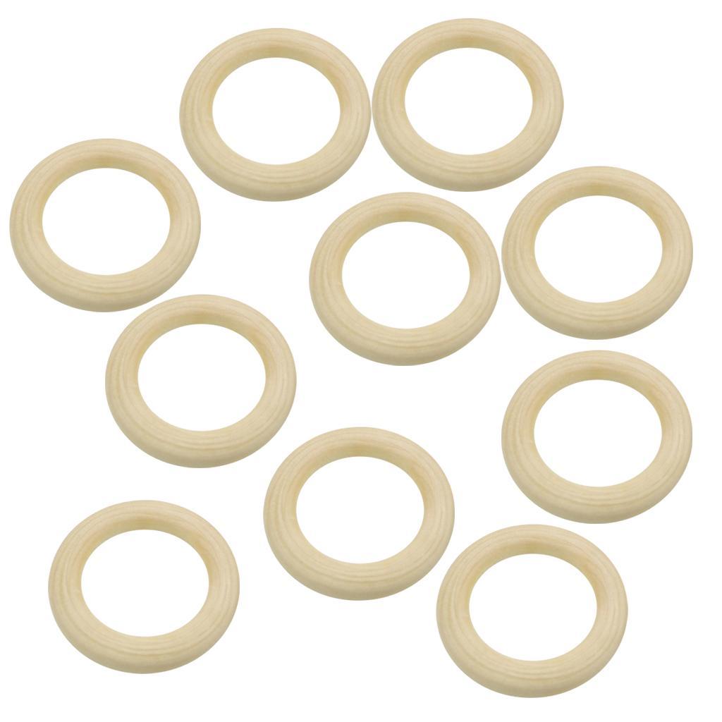 20x Unfinished Wooden Round Ring Wood Circle Loop Pendant Connector 50mm
