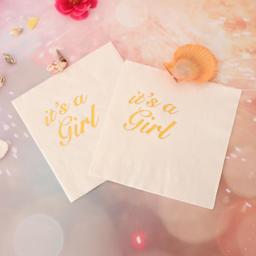 10pcs Its a Girl Paper Napkin for Baby Shower Kid Birthday Party Table Decor
