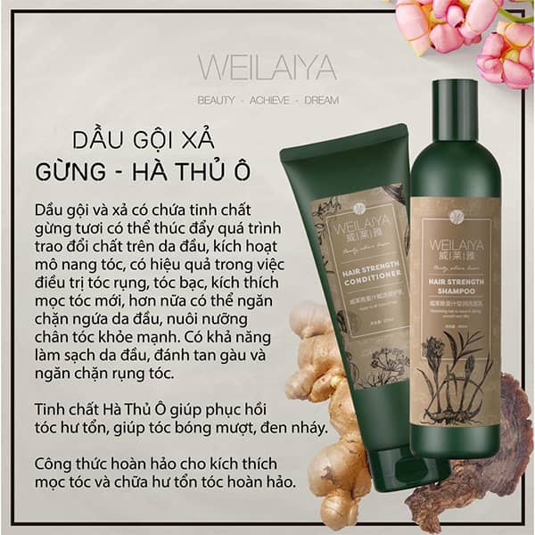 Dầu gội weilaiya tinh chất hà thủ ô ngăn ngừa rụng tóc hiệu quả 400ml