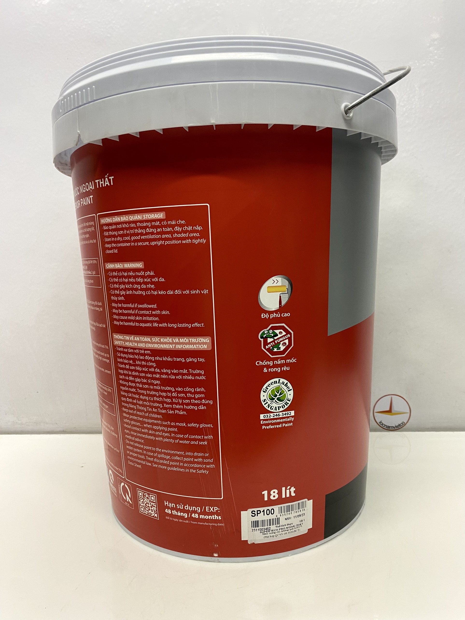 Sơn nước Toa Supertech ngoại thất màu xanh 8274 _ 18L