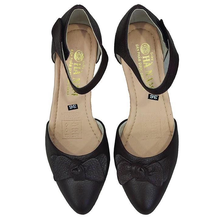 Giày Sandal nữ đế xuồng TiTi ĐÔ da bò thật cao cấp 5cm DNU2070d