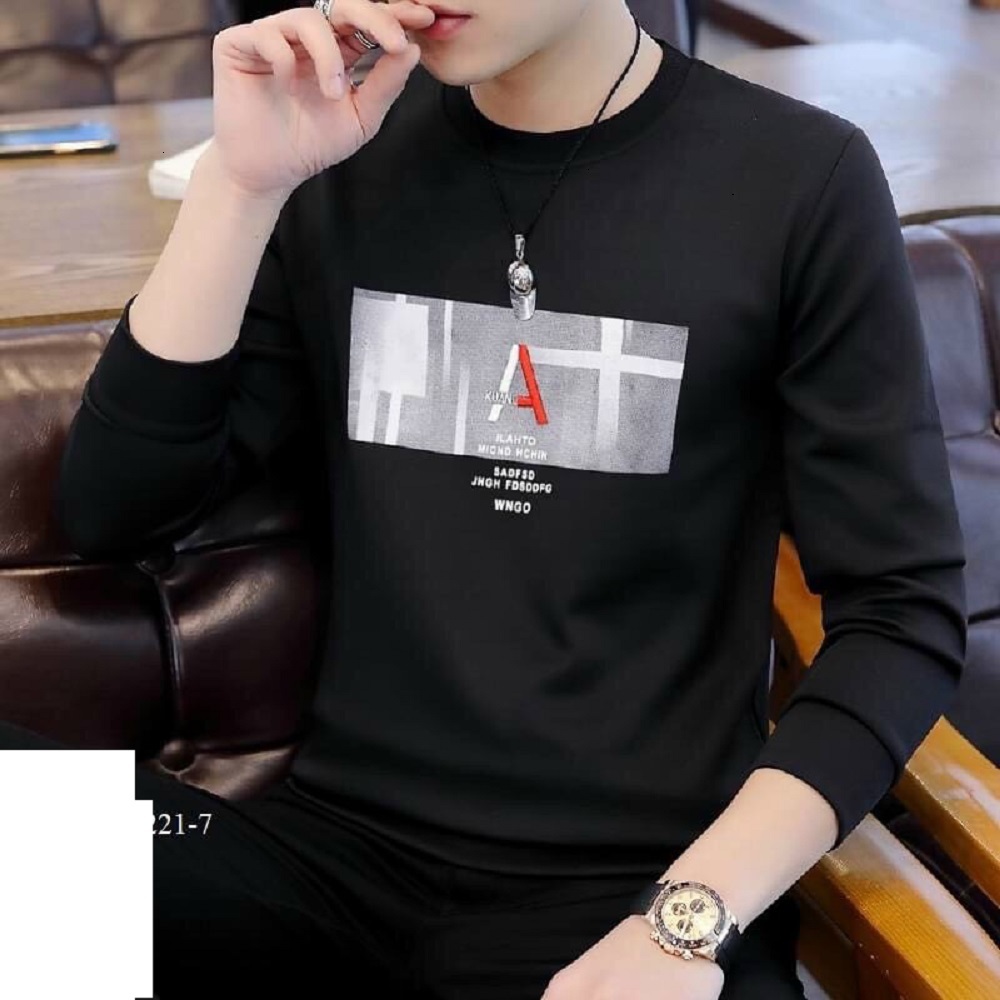 Áo thun nam dài tay Julido, Chất thun cotton xịn bo tay và hông mẫu thu đông X5555