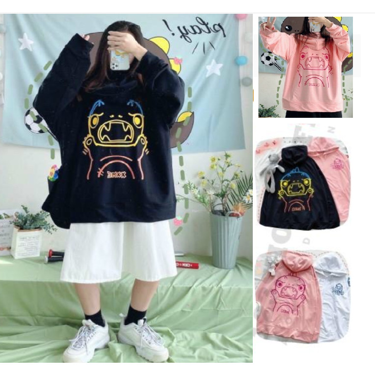 Áo Hoodie Chống Nắng dành cho Nam cho Nữ và Cặp Đôi in hình khủng long , Form rộng Unisex Ulzzang có 3 màu