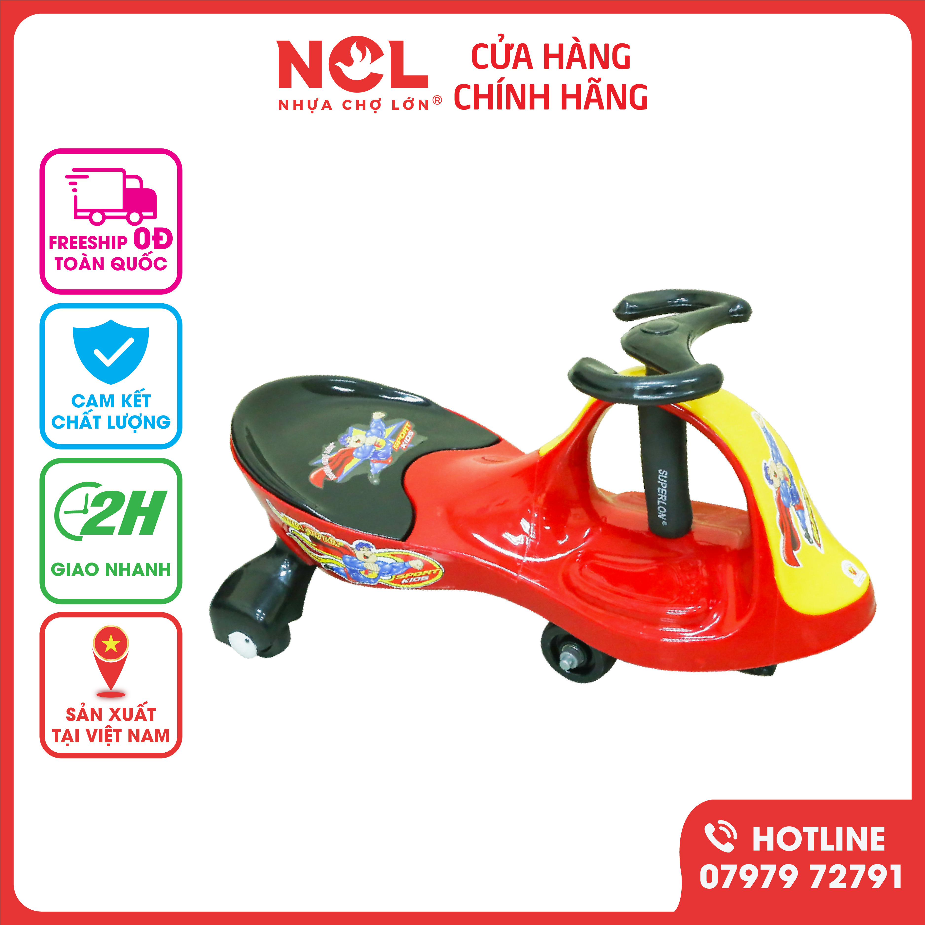 Xe Lắc Nhỏ Trẻ Em Nhựa Chợ Lớn hình Siêu Nhân - M775-X3B