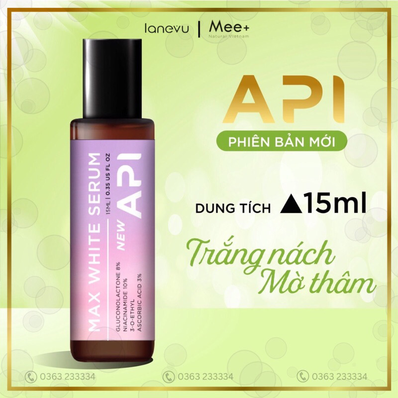 Serum Mờ Thâm Nách, Làm Trắng Nách Mee Natural API 15ml - TÍM