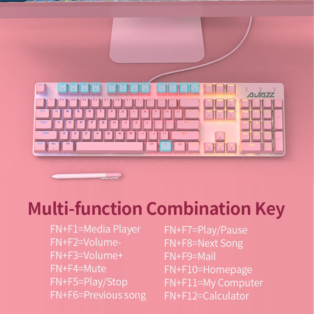 Bộ bàn phím cơ Ajazz chơi game có dây USB