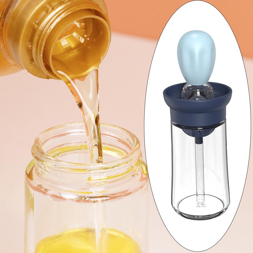 2 Pieces Glass Oil Bottle with Silicone Brush for Frying Barbecue Cooking