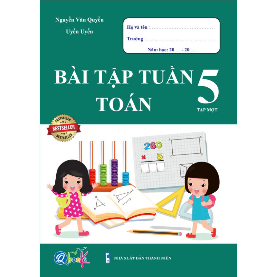 Sách- Combo 8 Cuốn Bài Tập Tuần và Đề Kiểm Tra Toán và Tiếng Việt Lớp 5 Cả Năm