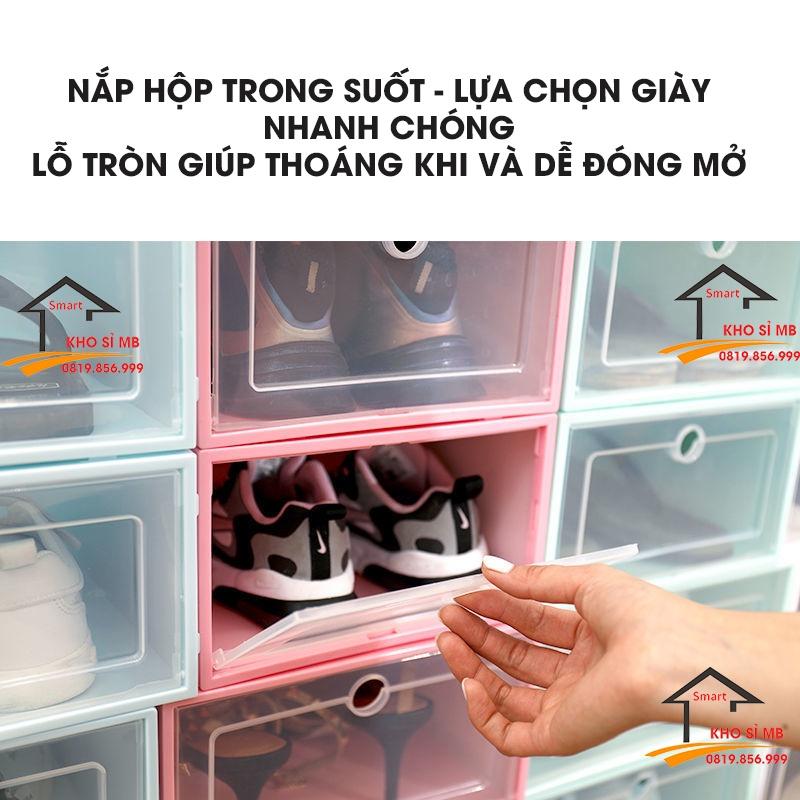 Hộp đựng giày nắp trong suốt - hộp giày nhựa thông minh có thể xếp tầng giữ sạch giày dép, gọn gàng