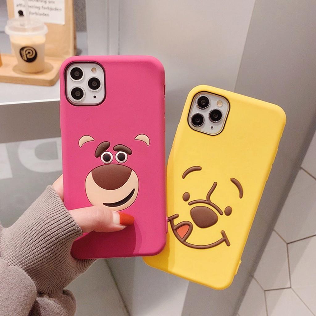 Ốp điện thoại hình Winnie The Pooh/gấu hồng cho IPHONE 6/6S PLUS 7P 8P X XS MAX XR 11 PRO MAX