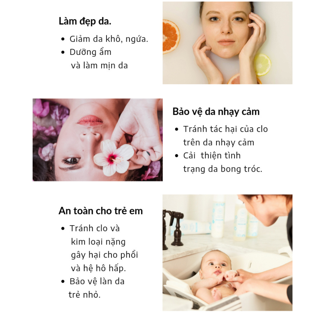 Lõi Lọc Vòi Sen Vitamin Daily Aqua, Loại Bỏ Clo, Tạo Mùi Thơm - Hương Hoa Hồng