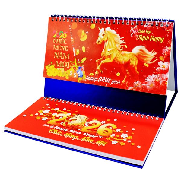 Lịch Để Bàn 2 Lò Xo - Bính Ngọ Thịnh Vượng - NST 82B