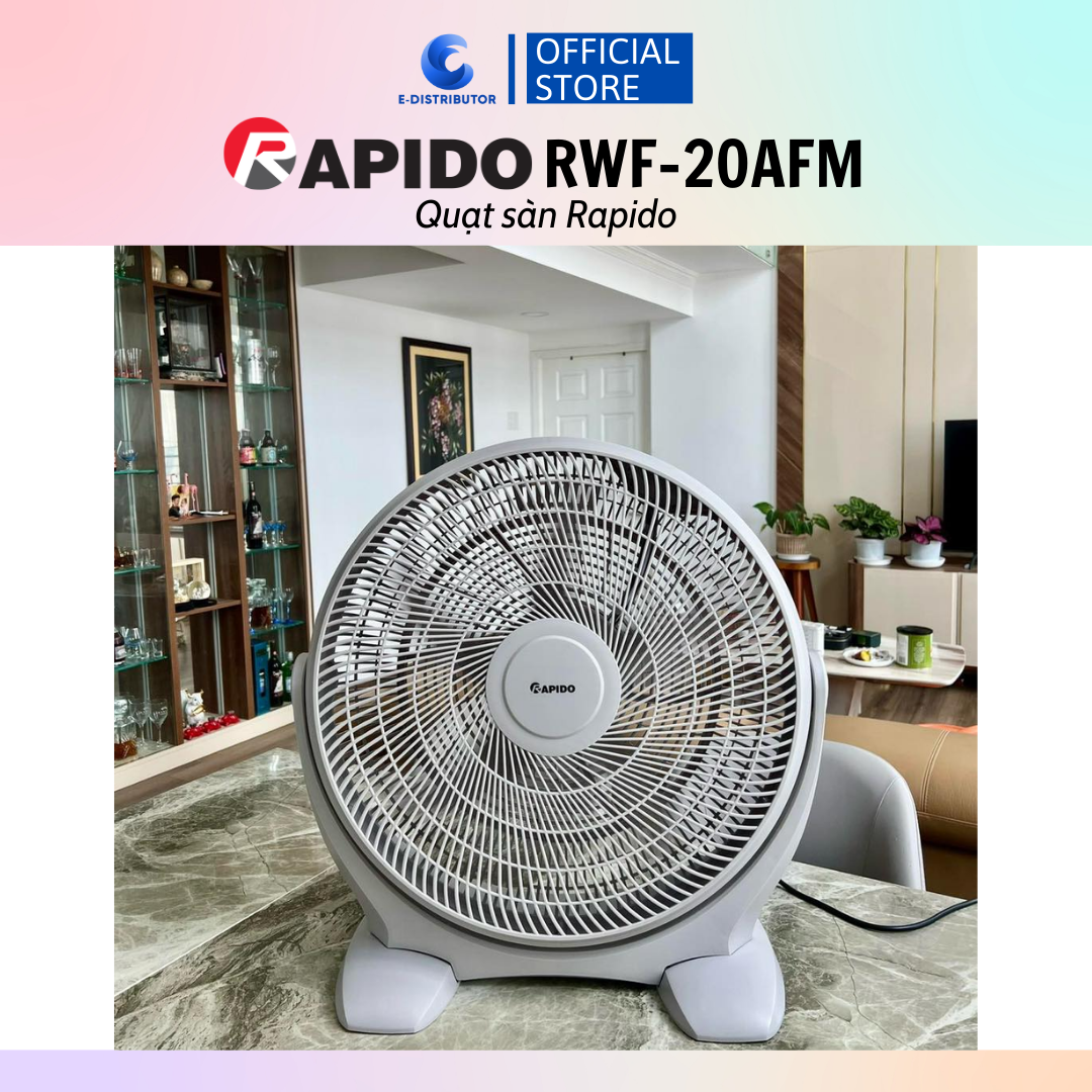 Quạt sàn Rapido RWF-20AFM (Công suất 60W) - Hàng chính hãng - Điện áp: ~ 220V – 240V/ 50 Hz - Công suất: 60W