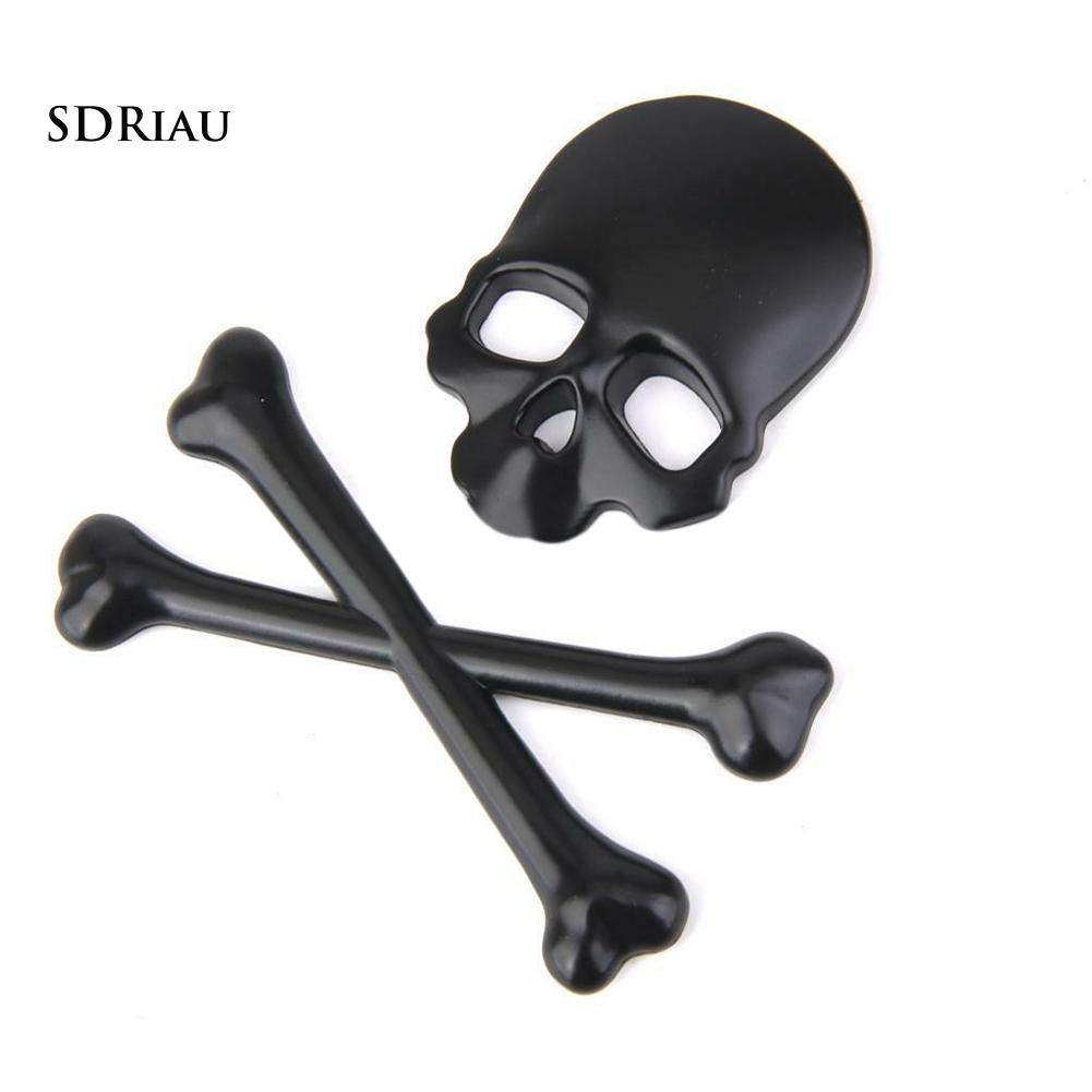 Miếng Dán Trang Trí Hình Đầu Lâu 3d Bằng Kim Loại Cho Xe Máy / Xe Hơi
