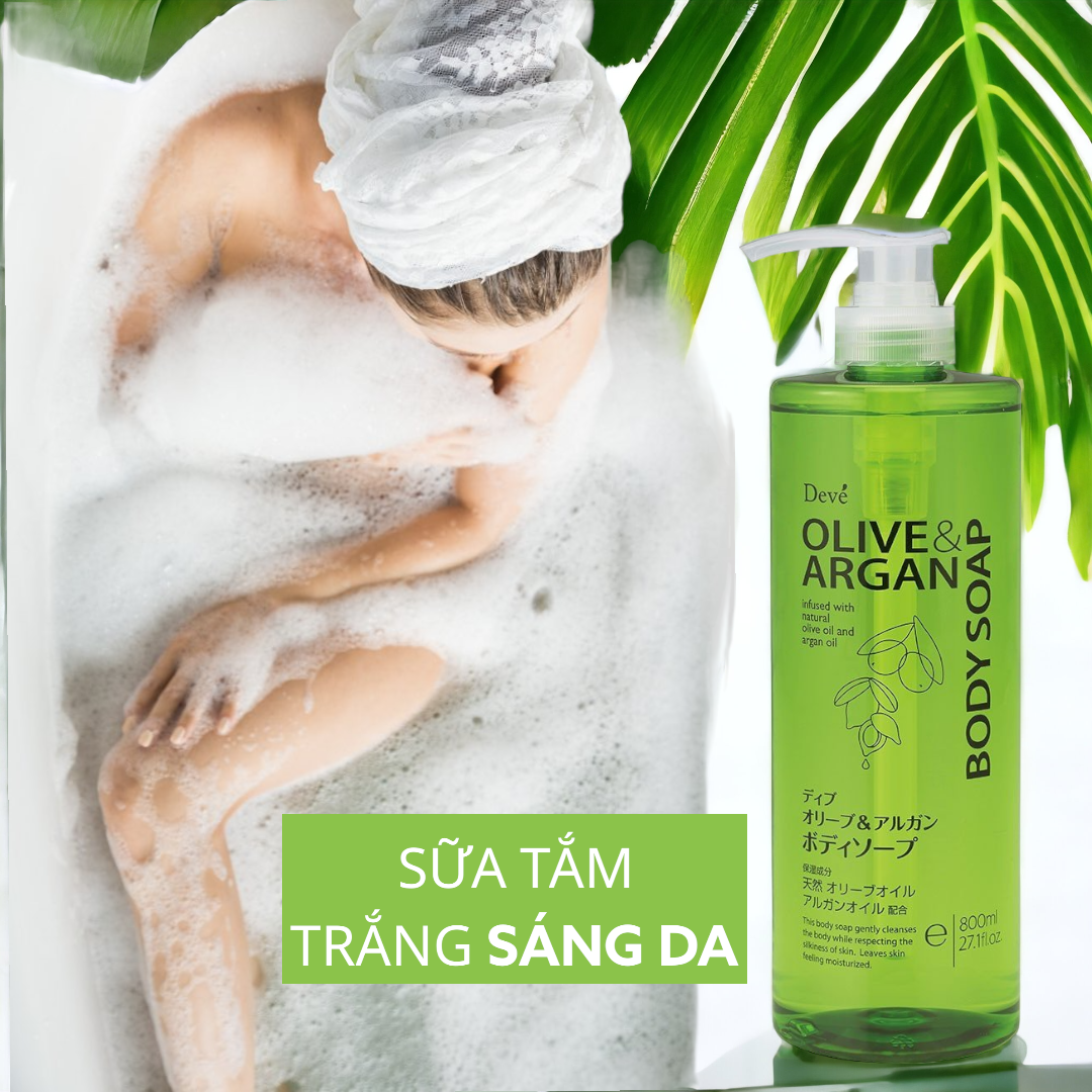 Sữa Tắm Dưỡng Sáng Mịn Da Sạch Sâu Deve Olive & Argan Body Soap (130g)