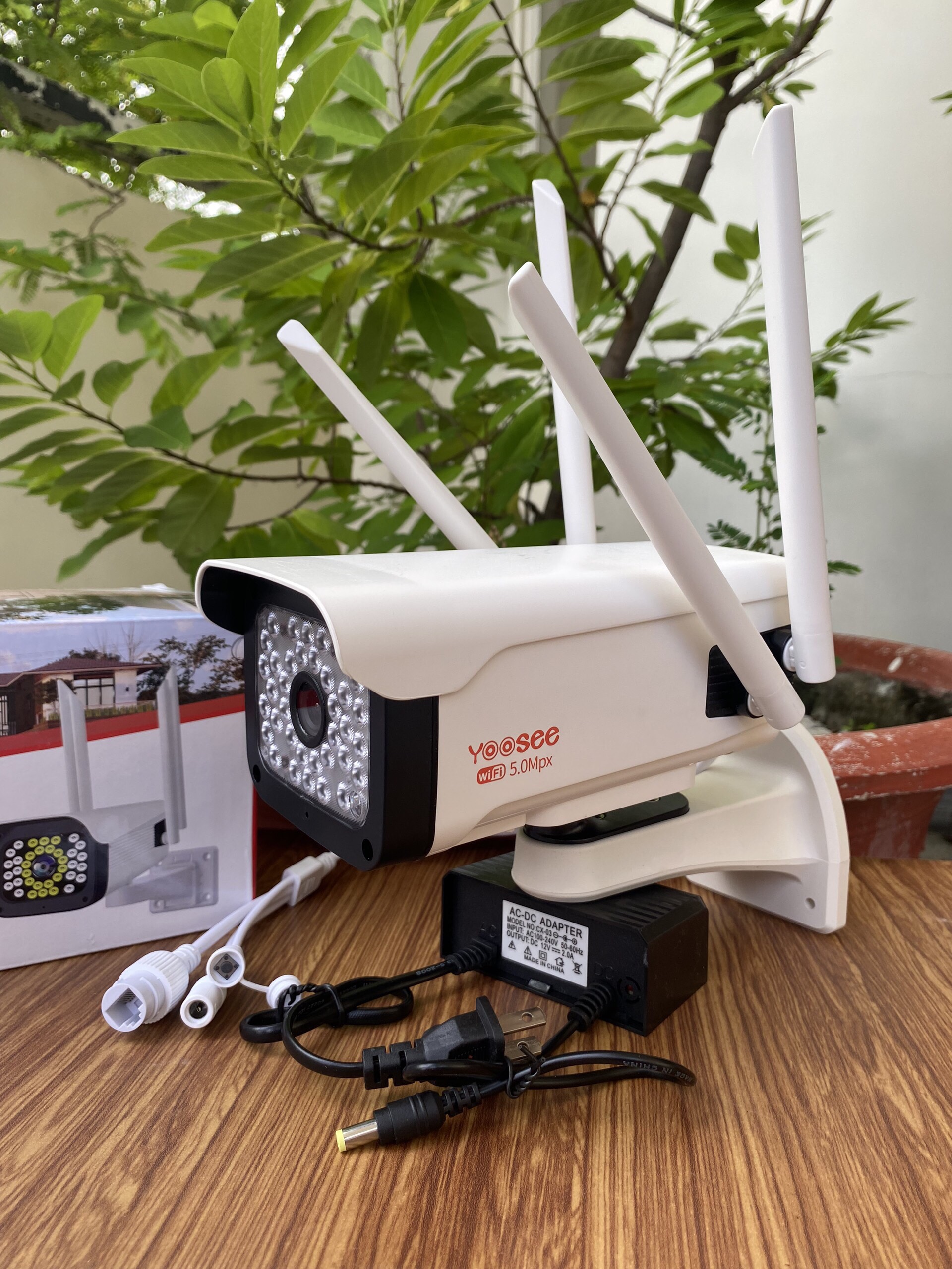Camera IP Wifi YOOSEE Thân Ngoài trời 4 ANTEN QUAY 355 độ Full HD 1080P , đàm thoại 2 chiều, ban đêm có màu - hàng nhập khẩu