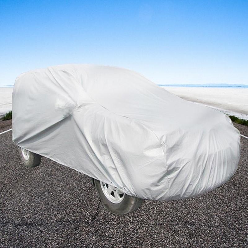 2x UV Protection Car Cover Full Car Cover Universal Fits For Sedan M Silver