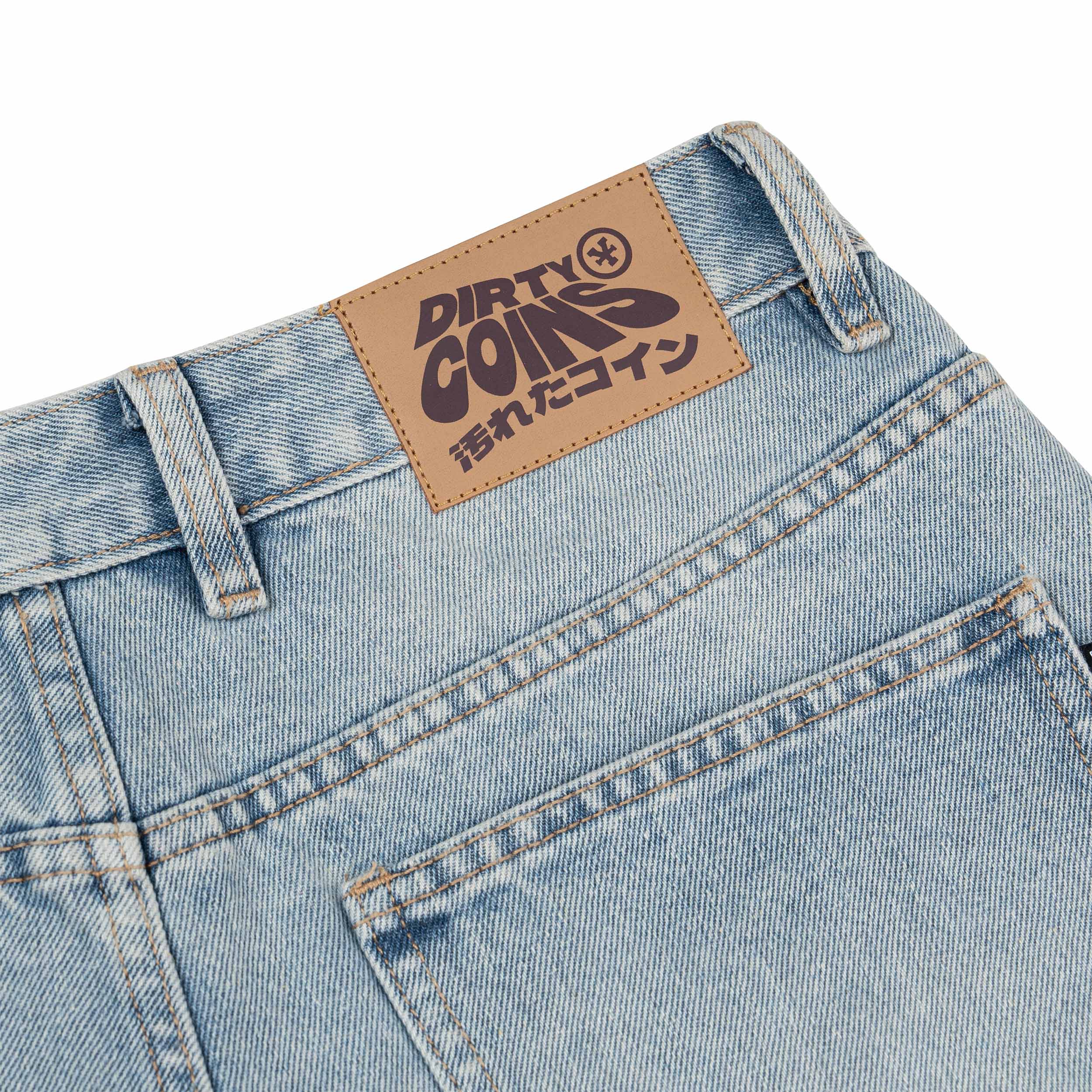 Quần DirtyCoins Denim Shorts Studs - Blue Wash