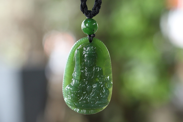 Mặt Dây Chuyền Văn Thù Bồ Tát Ngọc Bích Ngọc Quý Gemstones GA108