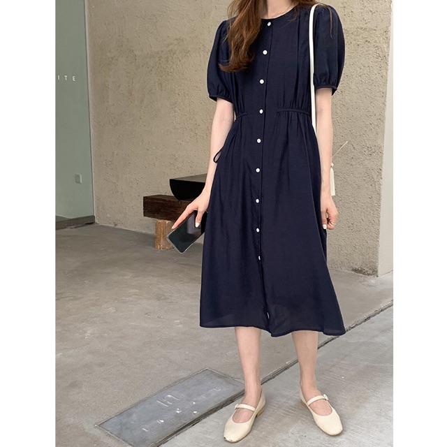 Váy nhún dáng dài babydoll cá tính, chất liệu thô lụa thoáng mát