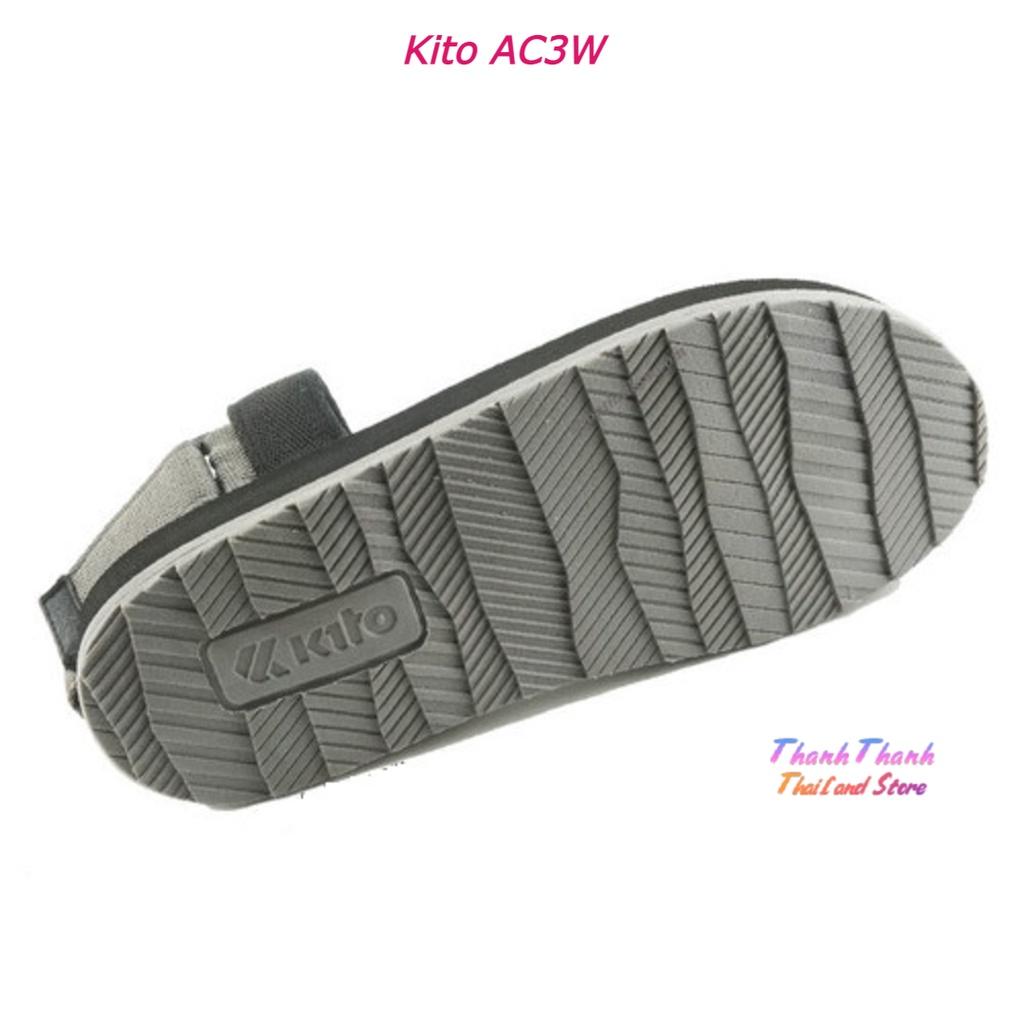 Dép sandal nữ Kito Thái Lan AC3W , Sandal học sinh, quai dán, đế cao su mềm đi êm chân, không hôi chân