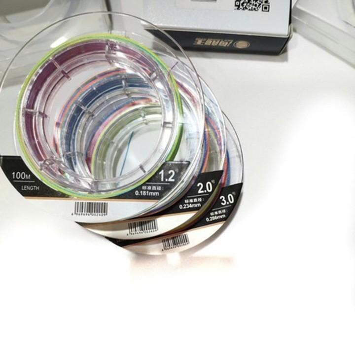 Dây dù câu cá siêu bền X9 sợi dù 7 màu đủ size - 100m