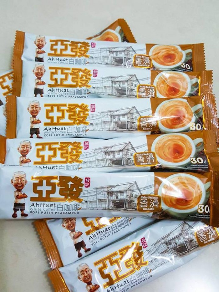 Cà phê trắng hòa tan 3 in 1 Ah Huat White Coffee Smooth - Truyền thống, hàng nhập khẩu Malaysia, bịch 15 gói