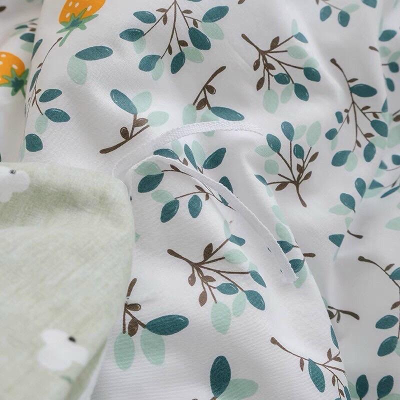 Set Cotton Living 100%cotton Hàng Nhập Khẩu Cao Cấp 4 Món Lá Dâu Nhí
