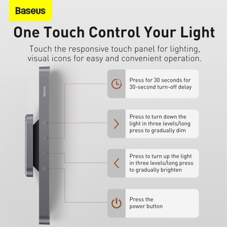 Baseus -BaseusMall VN Đèn treo đế hít nam châm Baseus Magnetic Stepless Dimming Charging Desk Lamp