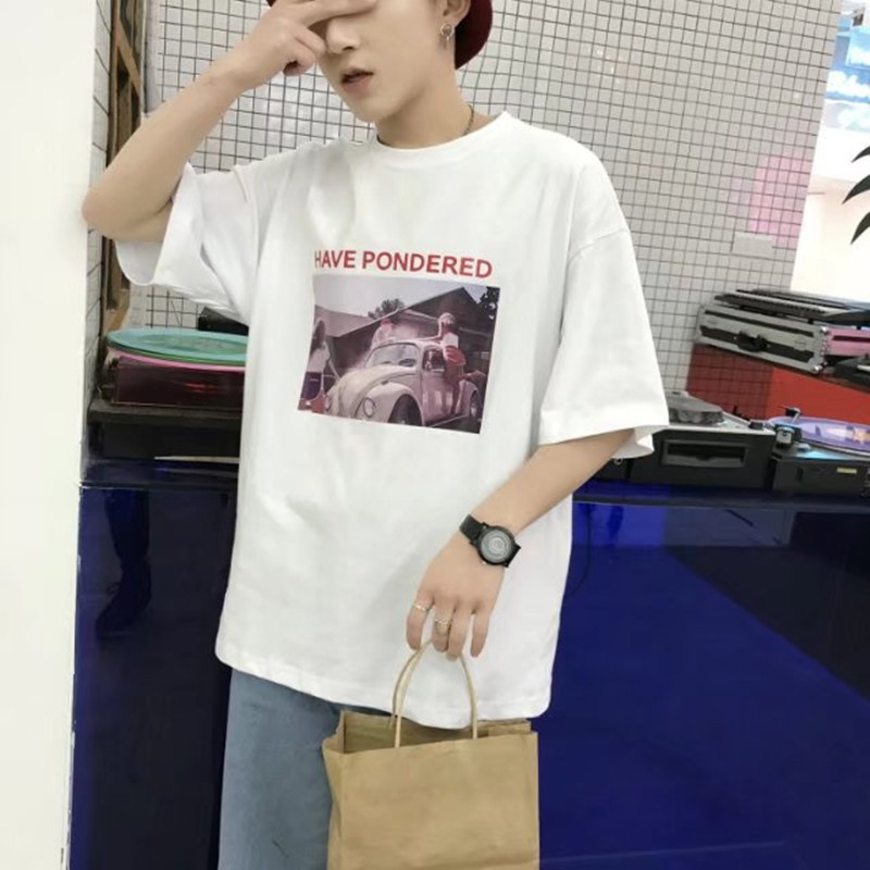 Áo T-shirt nam, tay lỡ, dễ kết hợp, phù hợp cho mùa hè, kiểu dáng rộng rãi, mẫu mới nhất TA37