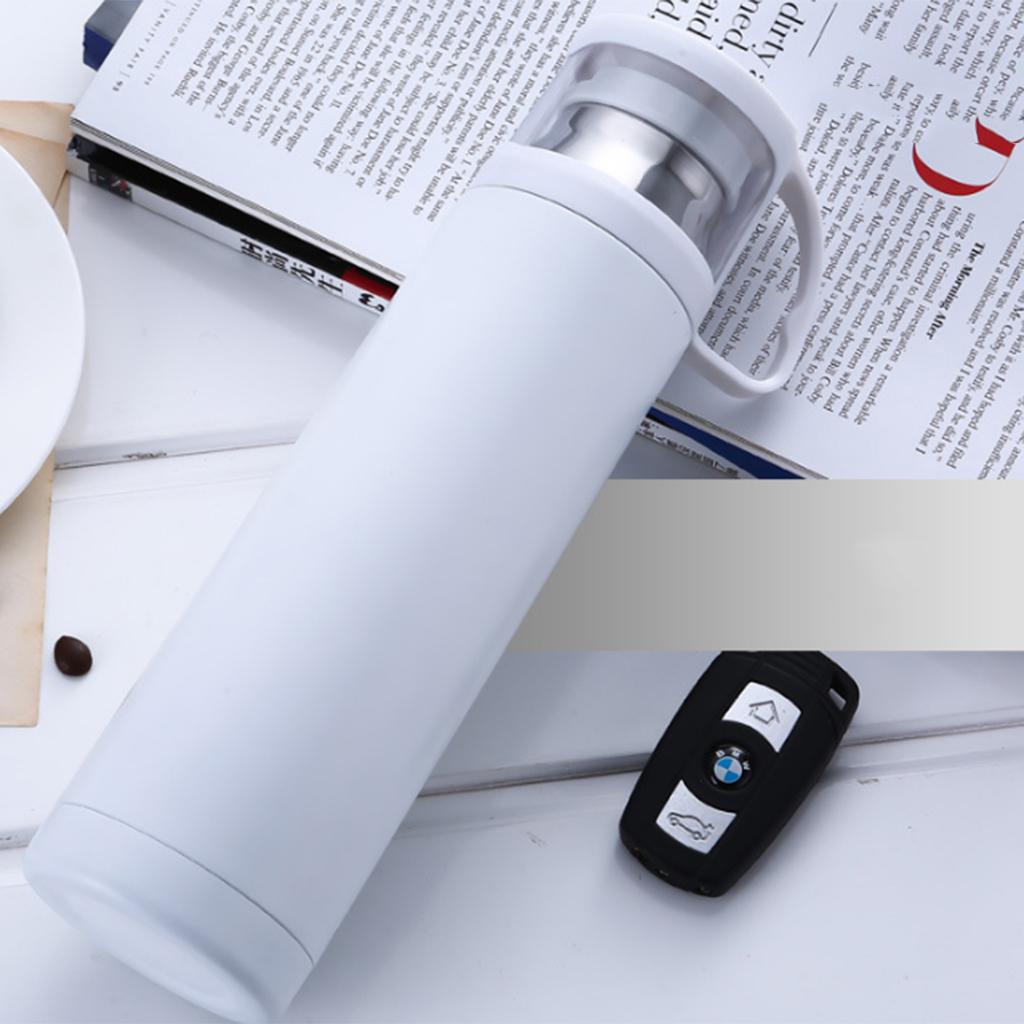 500ml Vacuum Insulated Flask Thermal Sports Water Bottle Hot/Cold White