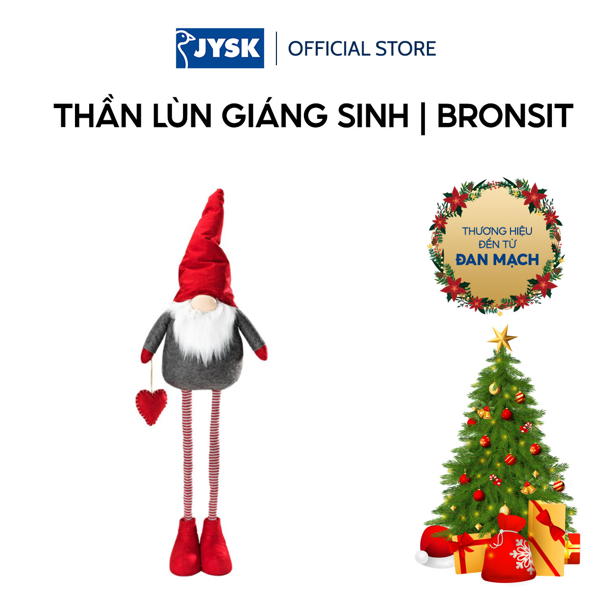 Thần lùn giáng sinh | JYSK Bronsit | polyester/cát | xám | R16xD26xC128cm