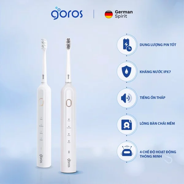 Bàn Chải Đánh Răng Điện GOROS Smooth Electric Toothbrush - Hàng Chính Hãng