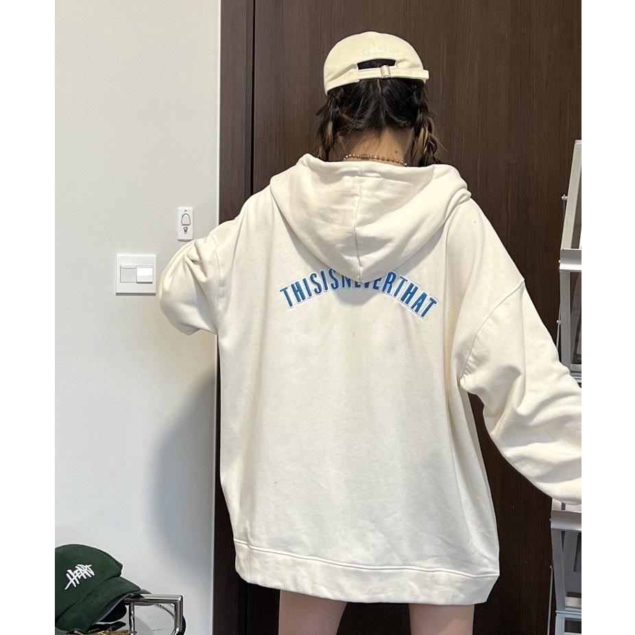Áo Khoác Nỉ Bông NEVER Hoodie Zip Unisex Nam Nữ Form Rộng Phong Cách Hàn Quốc Ảnh Thật Có Sẵn