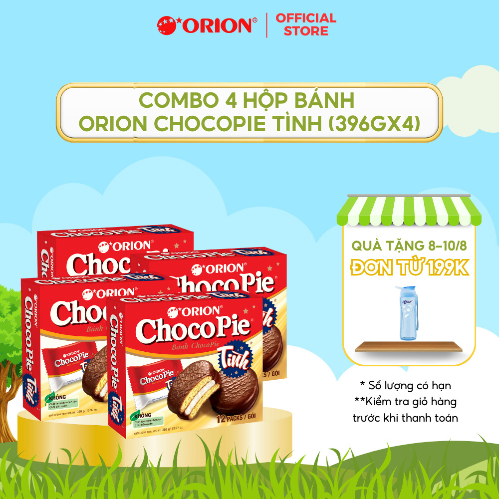 Combo 4 Hộp Bánh ChocoPie Tình ORION vị truyền thống 396G