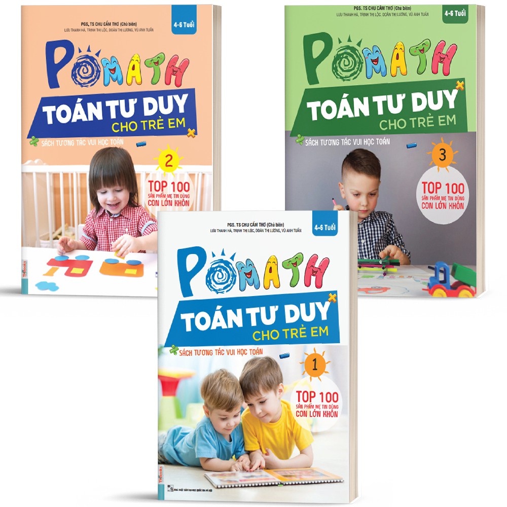 Combo : Sách POMATH Tập 1,2,3 - Toán Tư Duy Cho Trẻ 4-6 Tuổi