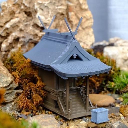 Mô hình kiến trúc Nhật Bản: Miếu Thần đạo VDS0106 - decor,để bàn,trang trí tiểu cảnh,bán cạn,terrarium,non bộ,bonsai