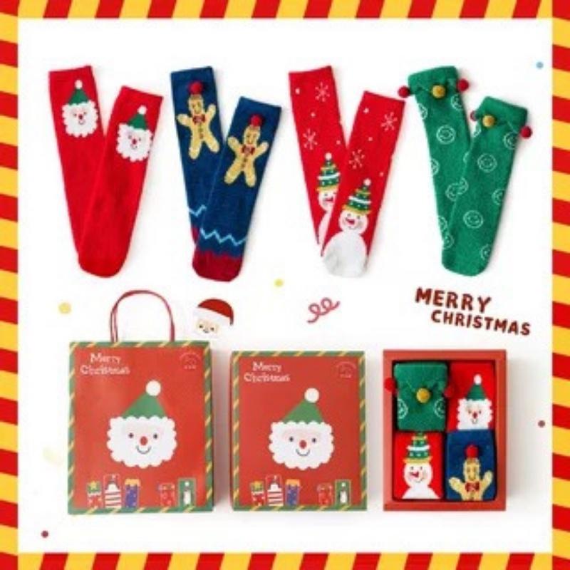 Set Tất Chân Gia Đình Noel Cao Cấp 4 Đôi Mixi Kids TAT0014B