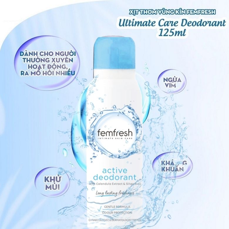 Xịt Thơm Mát Vùng Kín Femfresh Ultimate Care Deodorant 125ml ( Hàng Anh)