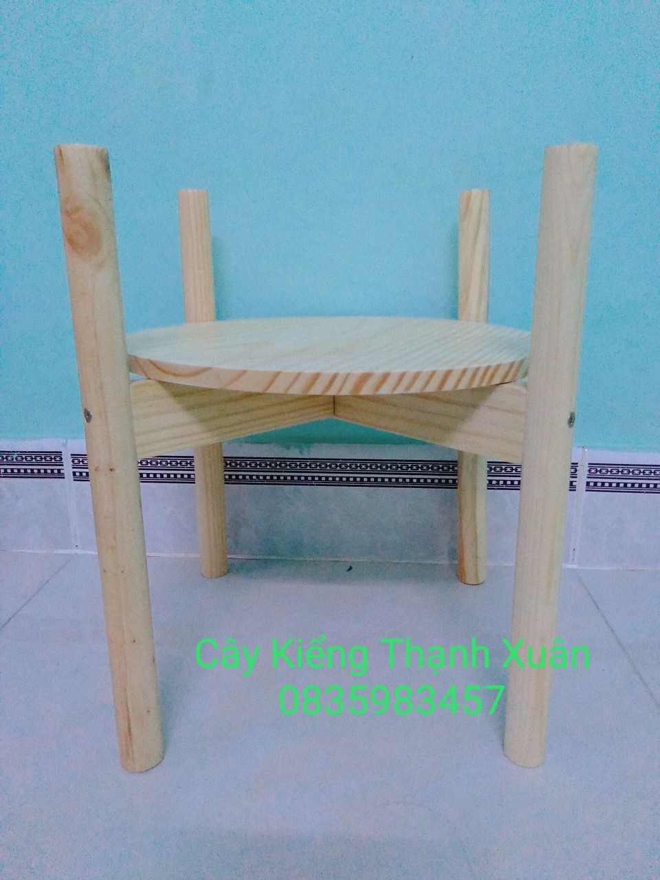 Kệ Giá Gỗ Để Chậu Hoa/Đôn Gỗ Để Chậu Hoa Cây Cảnh Màu Trắng Loại To Kích Thước Cao 35cm x Rộng 36cm, lọt lòng 30,5cm