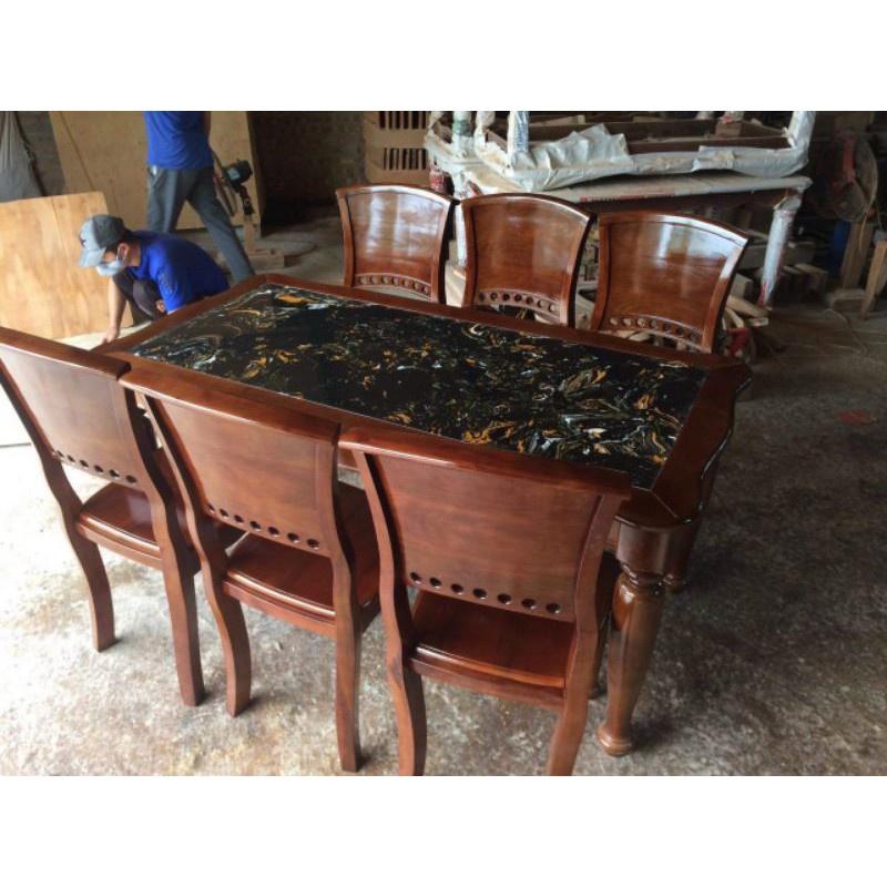 Bàn ăn cao cấp mặt đá gỗ huỳnh