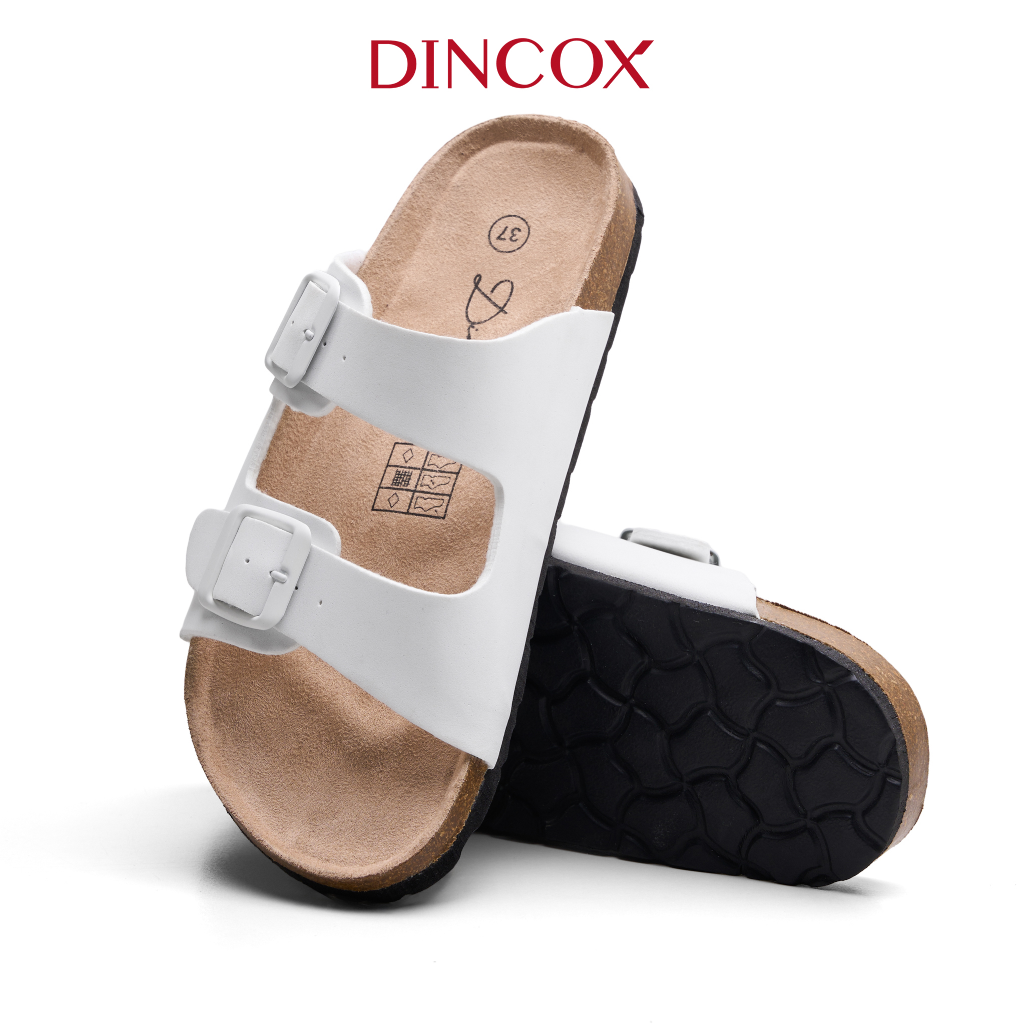 Dép Đế Trấu Nữ 2 Khóa Navy DC01 - EVA Dincox