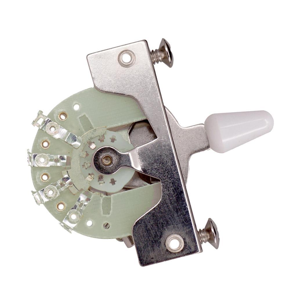 High-end 3 Way Pickup Selector Tone Switch with White Knob for Telecaster TL Electric Guitar Silver