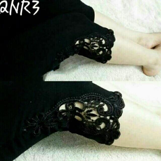 Quần Legging Lửng Dành Cho Bà Bầu Gấu Quần Phối Ren