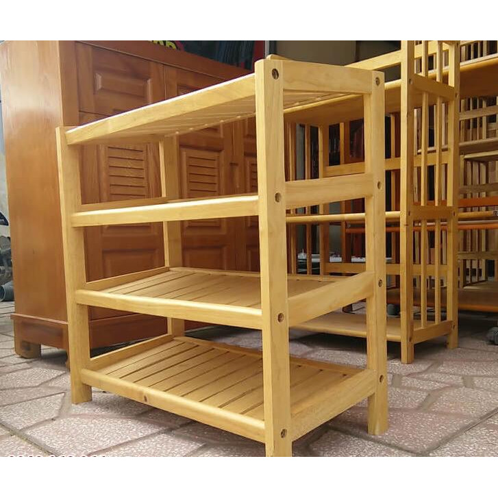 Kệ Giày Dép 4 Tầng Dài 62 cm Gỗ Cao Su