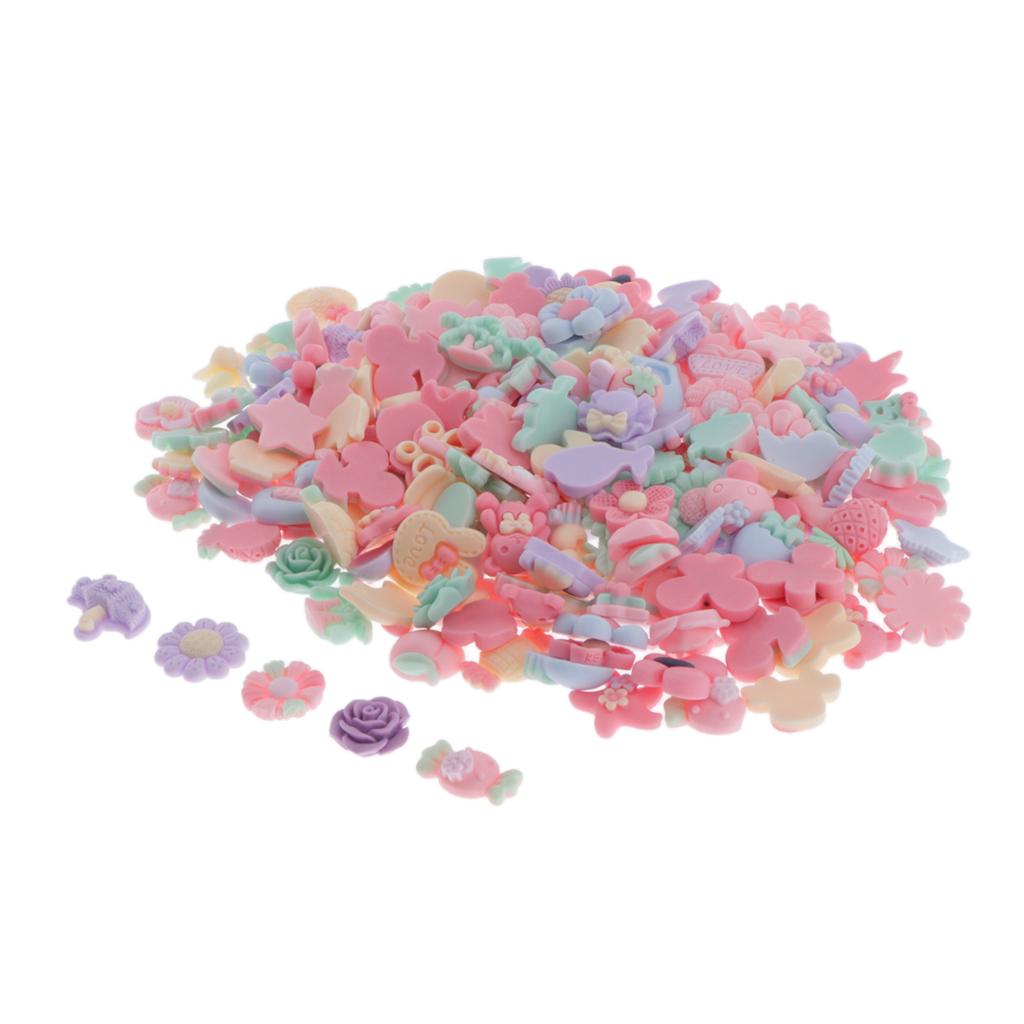 Chiwanji 200 Bộ Nhiều Màu Sắc Hình Hoạt Hình Nhựa Tôn Dáng Cho Điện Thoại Ốp Lưng Hàng Thủ Công Trang Trí